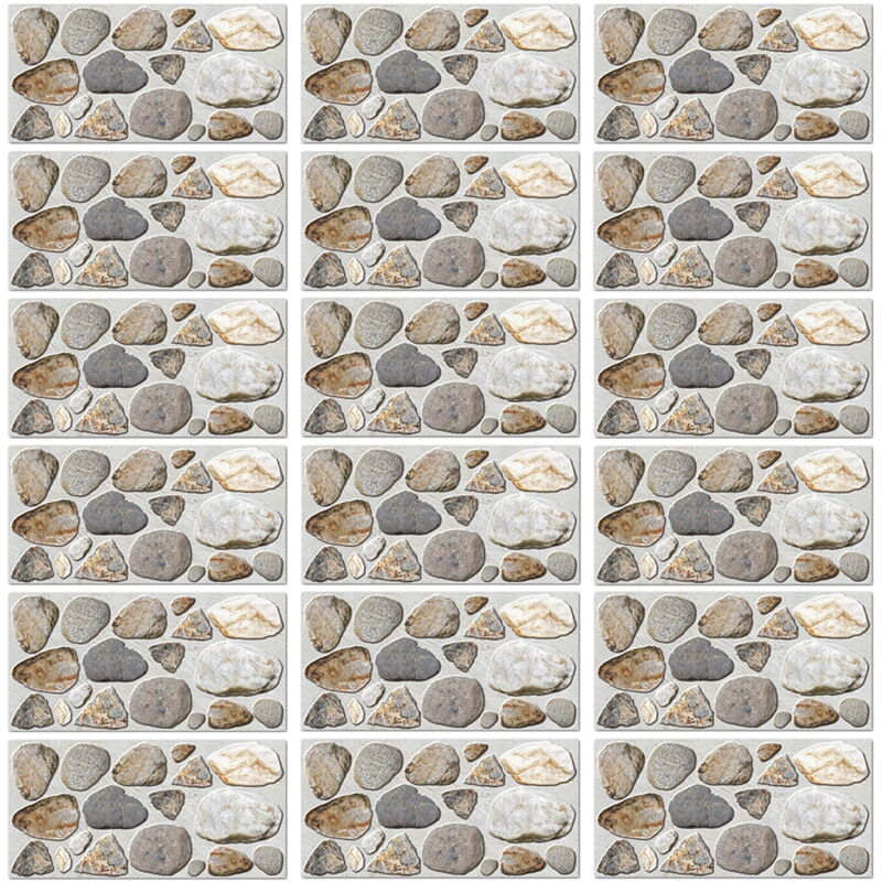 Autocollants muraux rétro en pavés de simulation, décoration murale, papier peint autocollant de cuisine résistant à l'huile