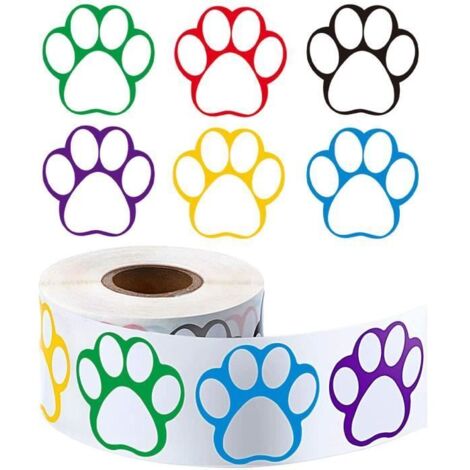 Autocollants - Non spécifié - 1000 autocollants patte d'ours - 1 pouce - Colorés - Haute qualité en papier