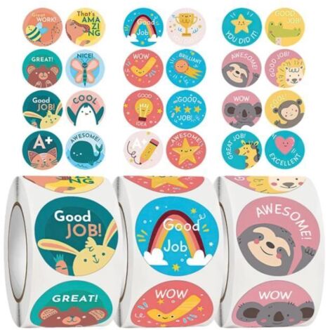 Autocollants - Non spécifié - 1500pcs - 2.5cm - Auto-adhésifs - Motivation scolaire