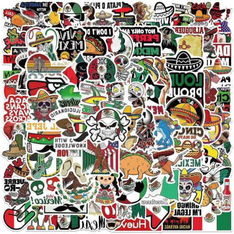 autocollants Pack 100 Pcs Vinyle Graffiti Stickers Pour Ordinateur Portable Voiture Planche  Roulettes Moto Vlo Bagages Pare-chocs Bombe Autocolla