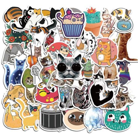 autocollants Pack 50 Pcs Vinyle Graffiti Stickers Pour Ordinateur Portable Voiture Planche  Roulettes Moto Vlo Bagages Pare-chocs Bombe Autocollan