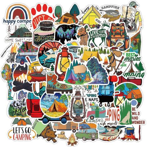 autocollants Pack 50 Pcs Vinyle Graffiti Stickers Pour Ordinateur Portable Voiture Planche  Roulettes Moto Vlo Bagages Pare-chocs Bombe Autocollan