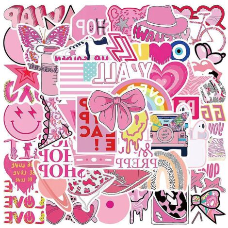 autocollants Pack 50 Pcs Vinyle Graffiti Stickers Pour Ordinateur Portable Voiture Planche  Roulettes Moto Vlo Bagages Pare-chocs Bombe Autocollan