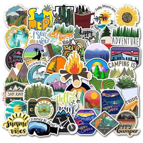 autocollants Pack Un Ensemble Vinyle Graffiti Stickers Pour Ordinateur Portable Voiture Planche  Roulettes Moto Vlo Bagages Pare-chocs Bombe Autoc