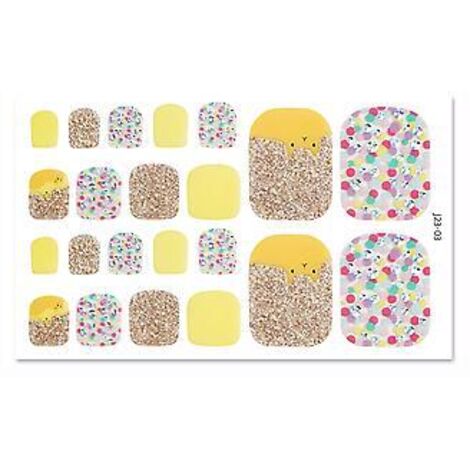 Autocollants pailletés pour manucure des ongles de pieds, patchs pour ongles imperméables et longue tenue pour femmes et filles (J23 03)