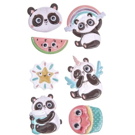 Autocollants panda gonflés 7 pièces