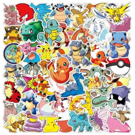 Pokemon Sticker Mural Geant Attrapez les Tous 91X63cm