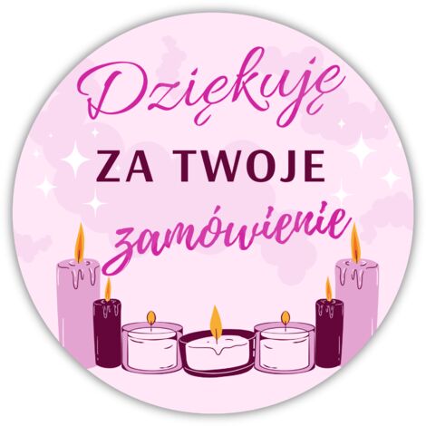 Autocollants pour bougies « Merci pour votre commande - rose » 20 pièces