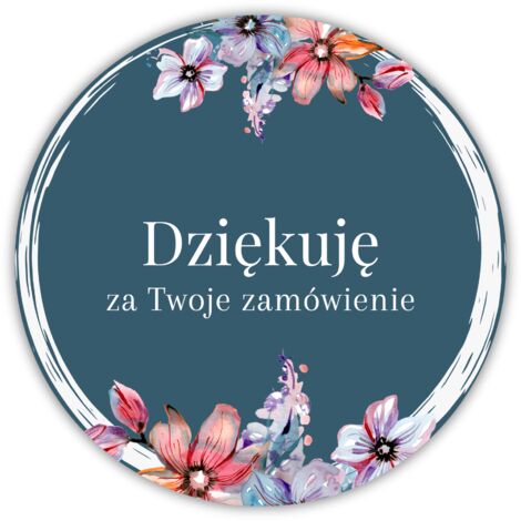 Autocollants pour bougies « Merci pour votre commande - vert/fleurs » (4 pièces)
