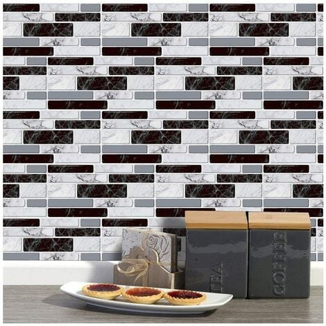 Autocollants pour carreaux Autocollants pour carreaux, carreaux de papier peint rectangulaires en PVC imperméables Autocollants pour la décoration intérieure-Fei Yu