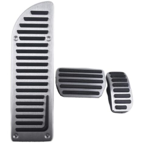 Autocollants pour pédales d'accélérateur et de frein en alliage d'aluminium modifié pour voitures S60, S60L, XC60, XC70 et V70 (noir/argent).