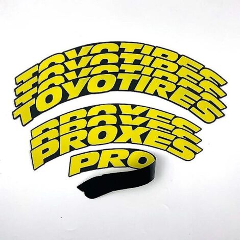 Autocollants pour pneus de voiture TOYO TIRES, lettres décoratives 3D imperméables en caoutchouc, pour pneus de course du même type, jaunes.
