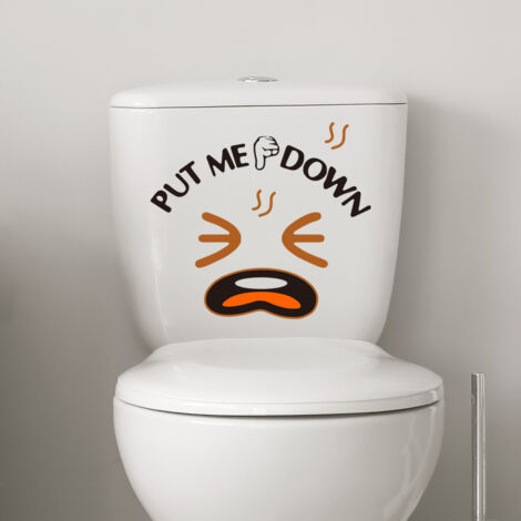 Autocollants pour siège de toilette - Noir amusant«Veuillez me reposer."Convient pour la décoration de salle de bain