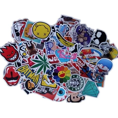 Autocollants PVC Graffiti Mixte 100pcs Assortis durable Bagage