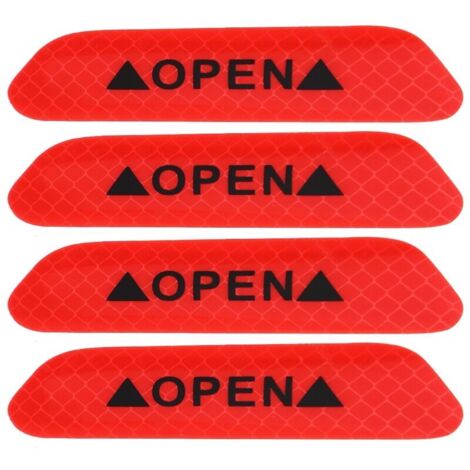 Autocollants Réfléchissants pour Porte de Voiture, Panneau de sécurité Autocollant, 4 Pièces pour Haute visibilité, Matériau PET, 5 Options de Couleurs, sécurité de Conduite de
