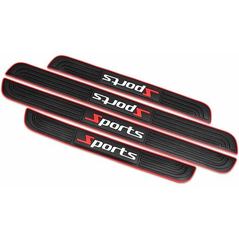 Autocollants Seuil Porte, 4pcs Protection Seuil Portière, Barres Seuil Porte Voiture, Seuil Protecteurs Autocollant, Seuil Porte Voiture, Bandes de protection Anti-salissures Caoutchouc Souple PVC