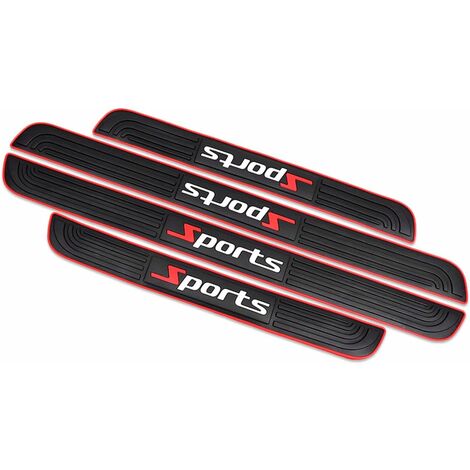 Autocollants Seuil Porte, 4pcs Protection Seuil Portière, Barres Seuil Porte Voiture, Seuil Protecteurs Autocollant, Seuil Porte Voiture, Bandes de protection Anti-salissures Caoutchouc Souple PVC