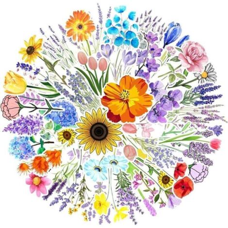 [Autocollants super mignons] Un bel emballage contient 50 fleurs autocollants différents. Une conception très intéressante, comme un cadeau amusant pour les enfants, les amis et la famille.[Sûr et dur