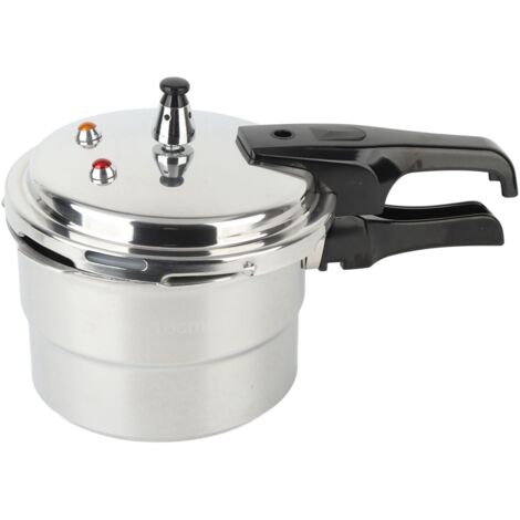 Autocuiseur 18cm en aluminium pour induction et gaz, avec soupapes de sécurité et plateau vapeur, idéal pour cuisson rapide et saine.
