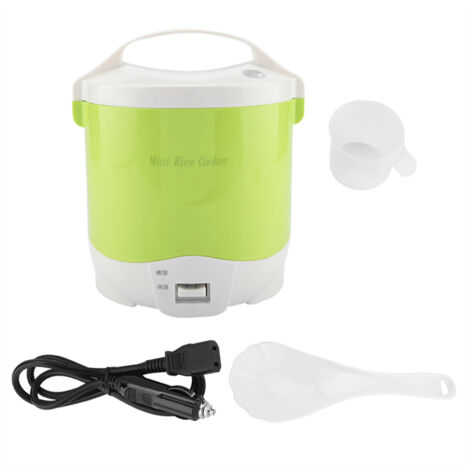 Autocuiseur électrique portable 24V 180W 1.6L pour voiture, cuiseur à riz et vapeur multifonction (Vert)