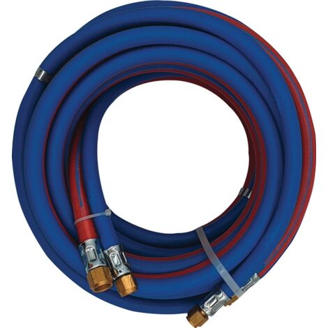 Autogenzwillingsschlauch L.10m ID 6/9mm Wandst.5/3,5mm blau/rot