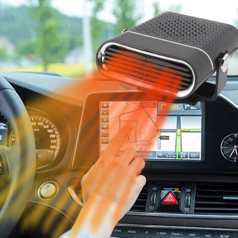 [Autoheizung] [Enteisungs- und Entfrostungsfunktion] [Tragbar und 360° drehbar] [Zigarettenanzünderstecker] [ABS, 24 V, Schwarz] [Für Lkw und Pkw im Winter]