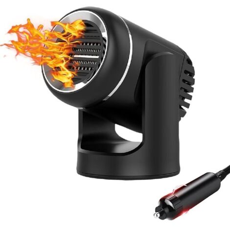 Autoheizung, tragbarer 12V-Entfroster, 2-in-1-Heizgerät und Ventilator, Zigarettenanzünderstecker mit 360°-Drehfuß, schnelle Aufheizung.