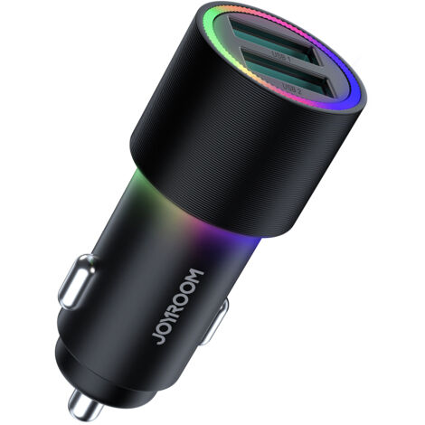 Autoladegerät 2x USB mit Hintergrundbeleuchtung 24W schwarz