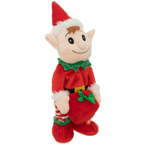 Autómata duende de Navidad con movimiento y música H38cm con pilas - Atmosphera créateur d'intérieur