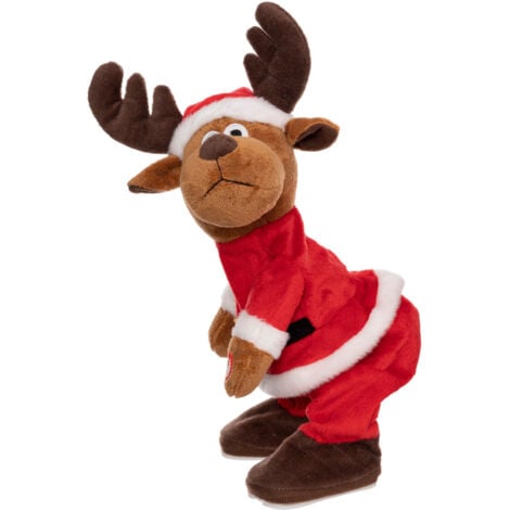 FÉÉRIC LIGHTS AND CHRISTMAS Automate de Noël Renne Fun musical et animé H 28 cm - Feeric Christmas