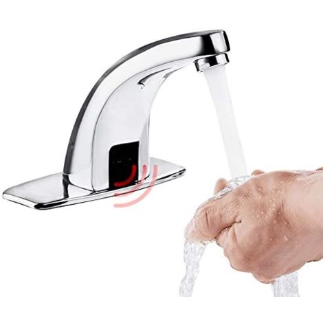 Automatic Basin Faucet, Hands Free Electronic Cold and Hot Water Faucet Smart Sink Faucet Bathroom Kitchen (Batteries Not Included) (Automatic Basin Faucet)