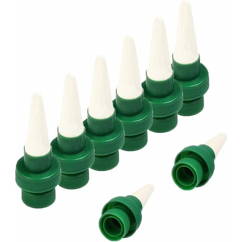 Automatic Ceramic Plant Waterer with Drip and Flower Self Watering Spikes, 8 Piece Indoor Outdoor Watering System.
