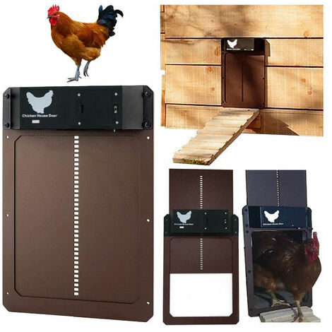 Automatic Chicken Coop Door Kit - Battery Powered, Timer and Light Sensor - Chicken Coop Accessories Included