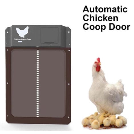 MUMU Automatic Chicken Coop Door (Red), with Battery, Light Detection, Programmable with Timer, Aluminum Automatic Chicken Coop Door, Chicken Coop Hatch, Manual Timer