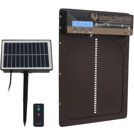 Automatic Chicken Coop Door with Timer, Light Detection, 3-in-1 Solar Remote Control, Light-Sensitive Automatic Chicken Door