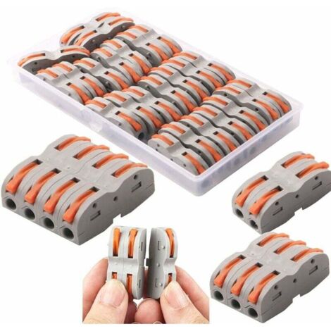 Automatic Connection Terminals, (24pcs) Quick Cable Connectors, Lever Nut Connectors, Conductor Assortment Compact Cable Connectors SPL-1
