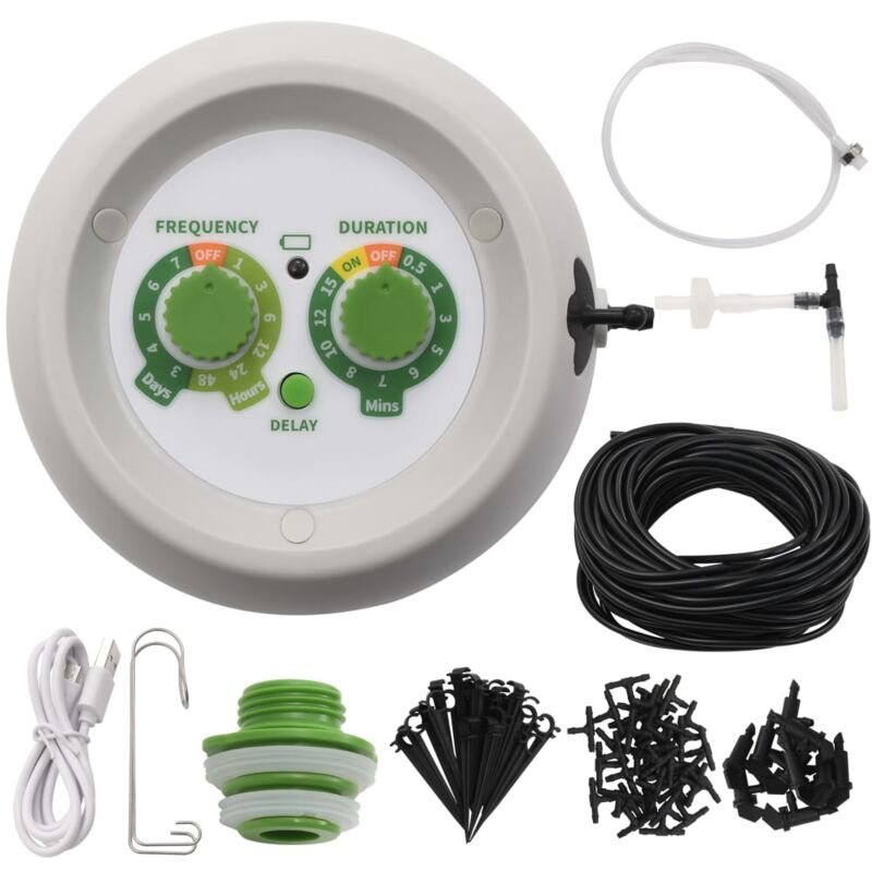 Automatic Indoor Drip Watering Kit with Controller - Multicolour - Vidaxl