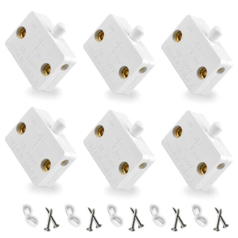 Automatic Light Switch Door Cupboard Momentary Contact Switches 6Piece Cupboard Doors Cabinet Switch White