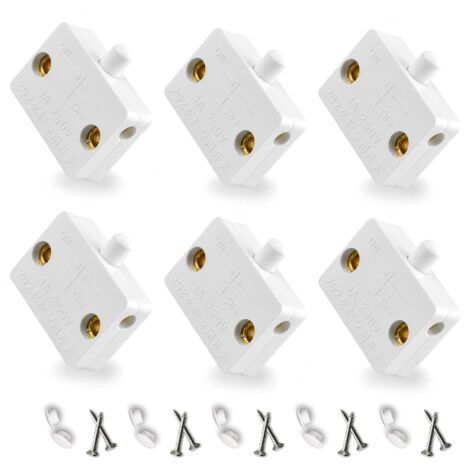 Automatic Light Switch Door Cupboard Momentary Contact Switches 6Piece Cupboard Doors Cabinet Switch White
