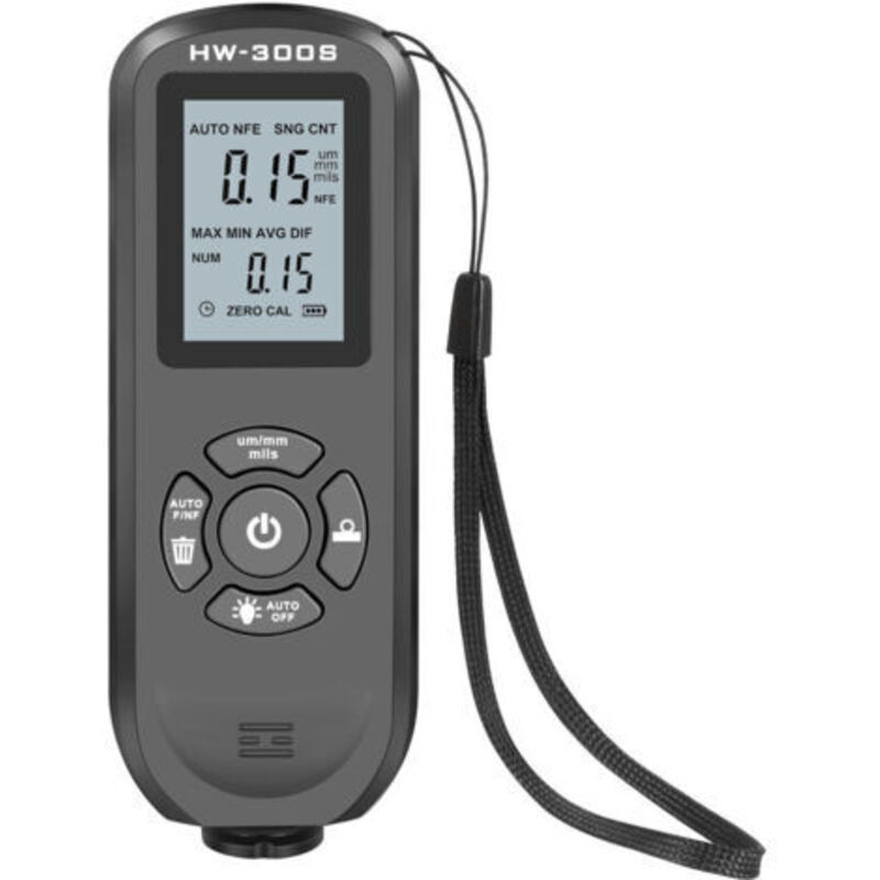 Automatic Paint Tester Coating Thickness Gauge with Digital LCD Backlight Display Black Vertical Screen