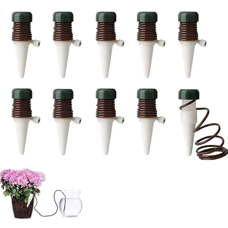 Automatic Plant Watering Kit, 10 Plant Self Watering Devices, Plant Self Watering Spike, Gardening Tools, Drip Irrigation Device for Plants