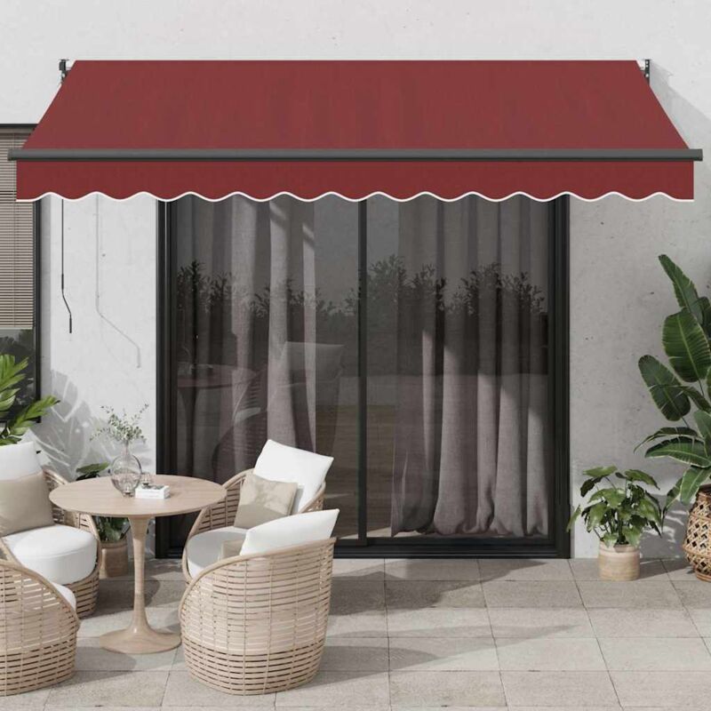 Vidaxl - Automatic Retractable Awning Burgundy 350x250 Cm