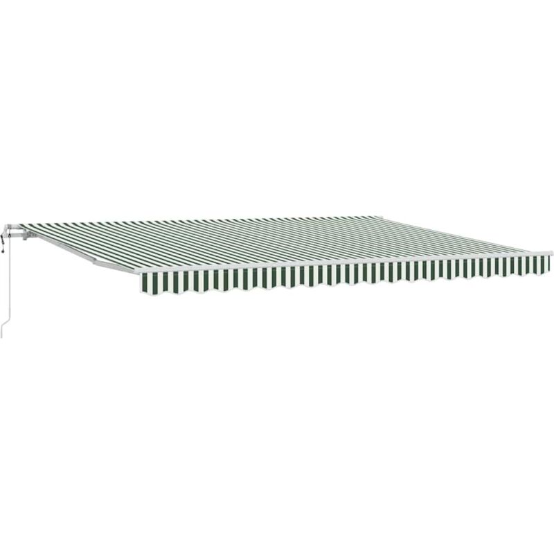 Retractable Awning 450 X 350 Cm Green And White Vidaxl