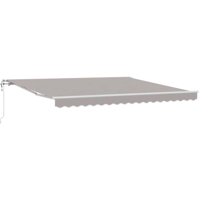 Retractable Awning Manual Light Grey 400 X 350 Cm Fabric Vidaxl