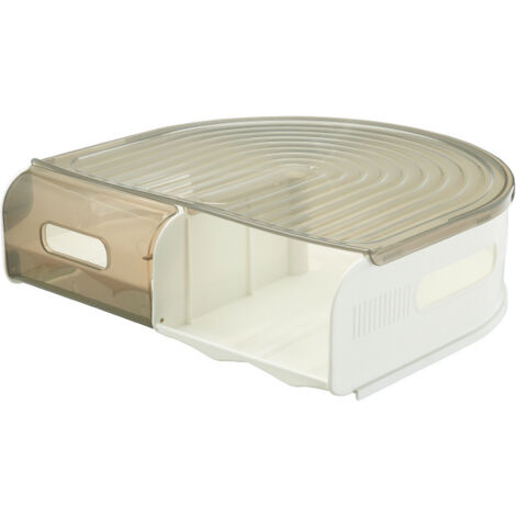 Automatic Scrolling Egg Box Plastic Transparent U Shaped Apricot Egg Storage Box for Kitchen Single Layer
