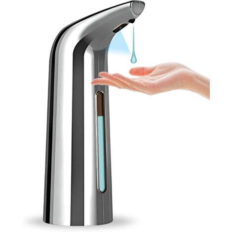 Automatic Soap Dispenser 13.52oz/400ml Automatic Soap Dispenser Touchless Liquid Hand Soap Dispenser with Infrared Sensor for Bathroom Kitchen Sink Hotel Restaurant (Silvery)