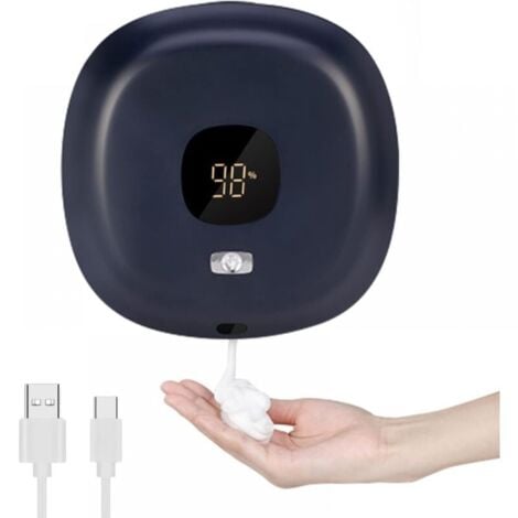 Automatic Soap Dispenser, 300ml Touchless Wall Mounted Soap Dispenser, USB Rechargeable Soap Dispenser for Bathroom, Kitchen, Office, School(Dark Blue)