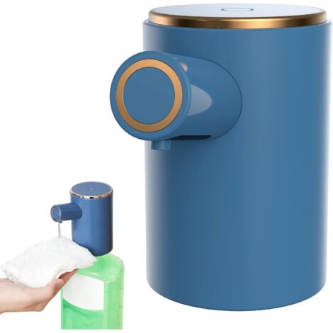 Automatic Soap Dispenser with Infrared Sensor, USB Charging Liquid Soap Dispenser, IPX4 Waterproof Foam Soap Dispenser for Bathroom, Kitchen, Hotel (Blue)