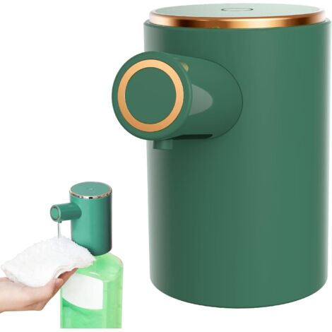 Automatic Soap Dispenser with Infrared Sensor, USB Charging Liquid Soap Dispenser, IPX4 Waterproof Foam Soap Dispenser for Bathroom, Kitchen, Hotel (Green)