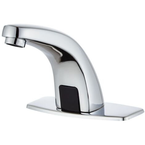Automatic Touchless Sink Faucet with Perforated Cover, DC Sensor, Chrome